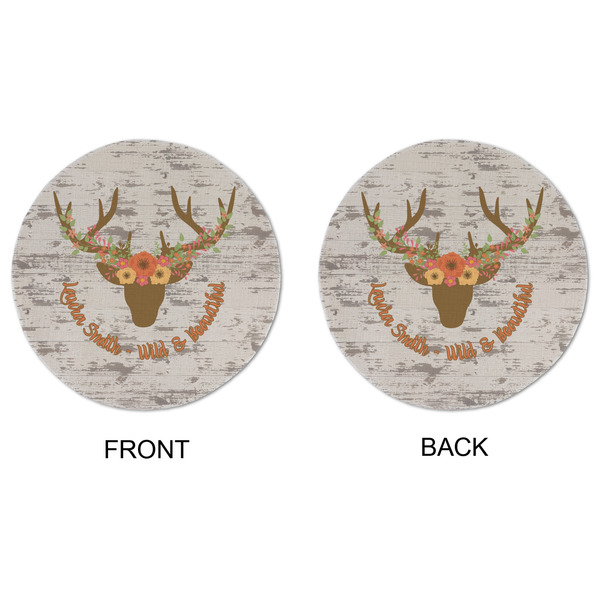 Floral Antler Round Linen Placemats - APPROVAL (double sided)