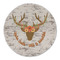 Floral Antler Round Linen Placemats - FRONT (Double Sided)