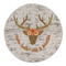 Floral Antler Round Linen Placemats - FRONT (Single Sided)