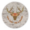 Floral Antler Round Linen Placemat (Personalized)