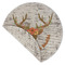 Floral Antler Round Linen Placemats - Front (folded corner double sided)