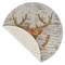 Floral Antler Round Linen Placemats - Front (folded corner single sided)