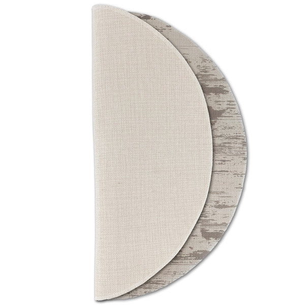 Floral Antler Round Linen Placemats - HALF FOLDED (single sided)