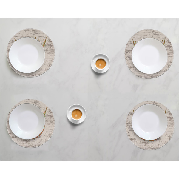 Floral Antler Round Linen Placemats - LIFESTYLE (set of 4)