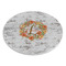 Floral Antler Round Stone Trivet - Angle View