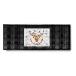 Floral Antler Rubber Bar Mat (Personalized)