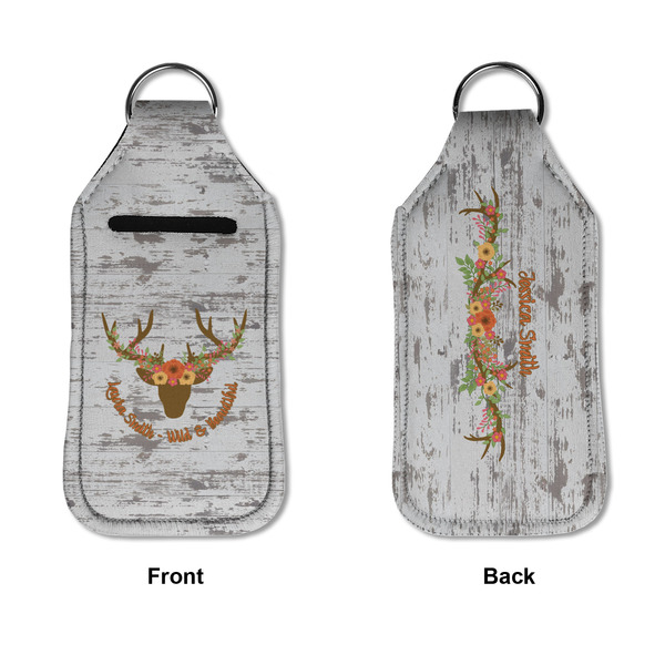 Floral Antler Sanitizer Holder Keychain - Large APPROVAL (Flat)