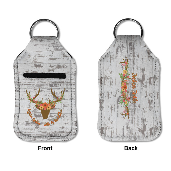 Floral Antler Sanitizer Holder Keychain - Small APPROVAL (Flat)