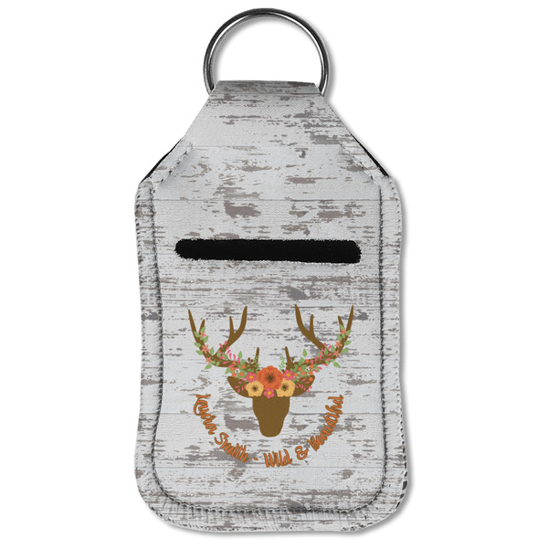 Floral Antler Sanitizer Holder Keychain - Small (Front Flat)