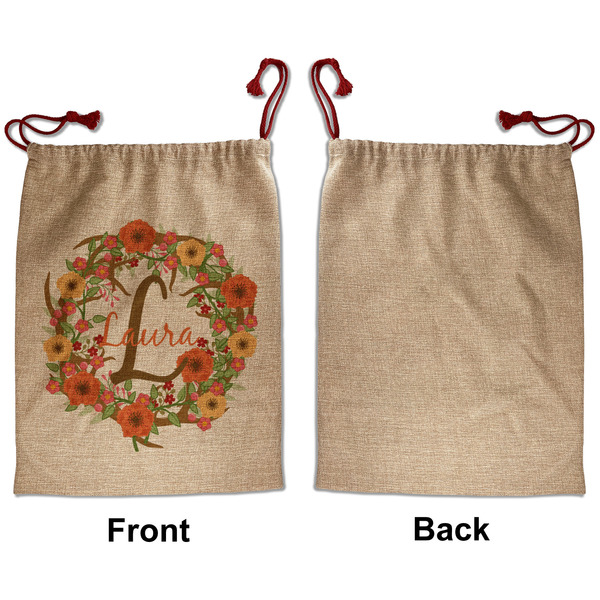 Floral Antler Santa Bag - Approval - Front