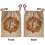 Floral Antler Santa Sack - Front & Back (Personalized)