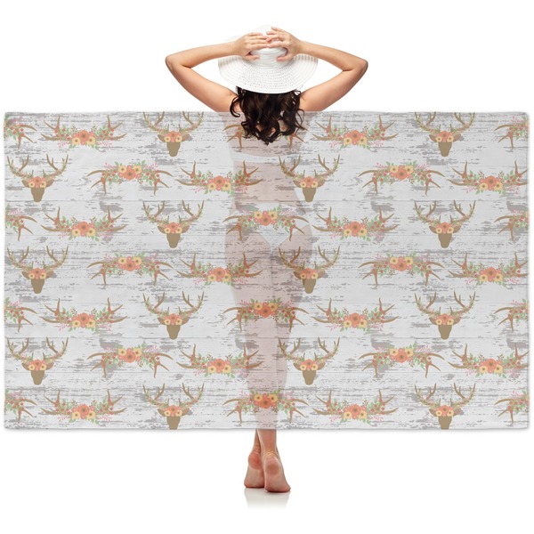 Custom Floral Antler Sheer Sarong