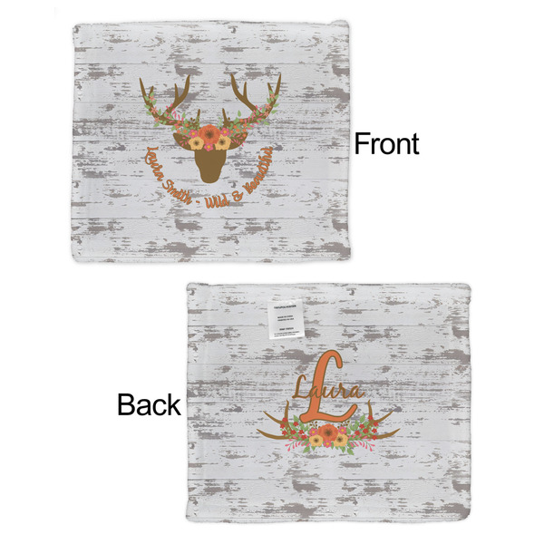 Floral Antler Security Blanket - Front & Back View