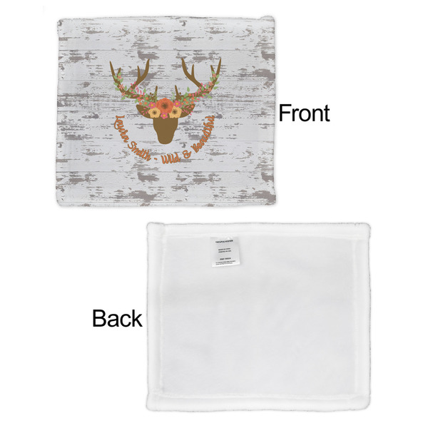 Floral Antler Security Blanket - Front & White Back View
