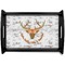 Floral Antler Black Wooden Tray - Small (Personalized)