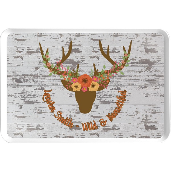 Custom Floral Antler Serving Tray (Personalized)