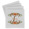 Floral Antler Set of 4 Sandstone Coasters - Front View