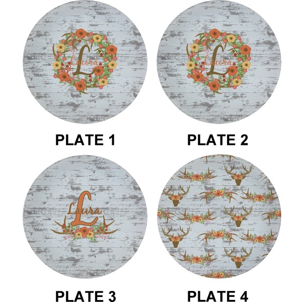 Floral Antler Set of Appetizer / Dessert Plates (Approval)