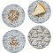 Floral Antler Set of 4 Glass Appetizer / Dessert Plate 8" (Personalized)