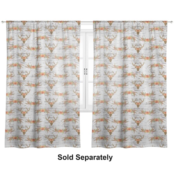 Floral Antler Sheer Curtains