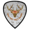 Floral Antler Iron on Shield Patch A w/ Name or Text