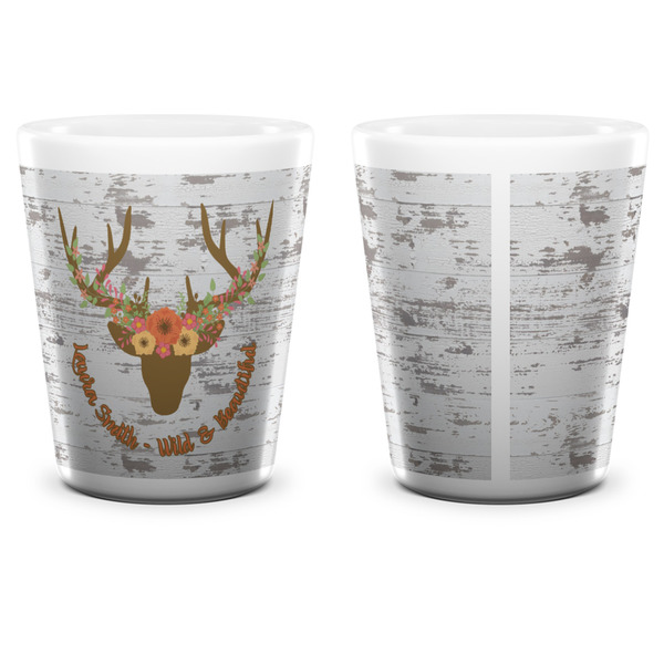 Floral Antler Shot Glass - White - APPROVAL