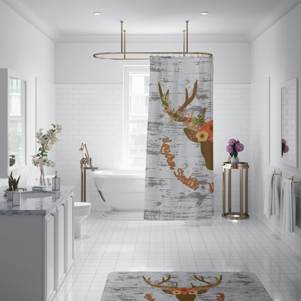 Floral Antler Shower Curtain - 70"x83"