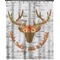 Floral Antler Extra Long Shower Curtain - 70"x84" (Personalized)