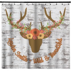 Floral Antler Shower Curtain (Personalized)