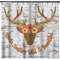 Floral Antler Shower Curtain - Custom Size (Personalized)