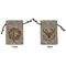 Floral Antler Small Burlap Gift Bag - Front and Back