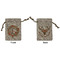 Floral Antler Small Burlap Gift Bag - Front & Back (Personalized)