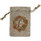 Floral Antler Small Burlap Gift Bag - Front (Personalized)
