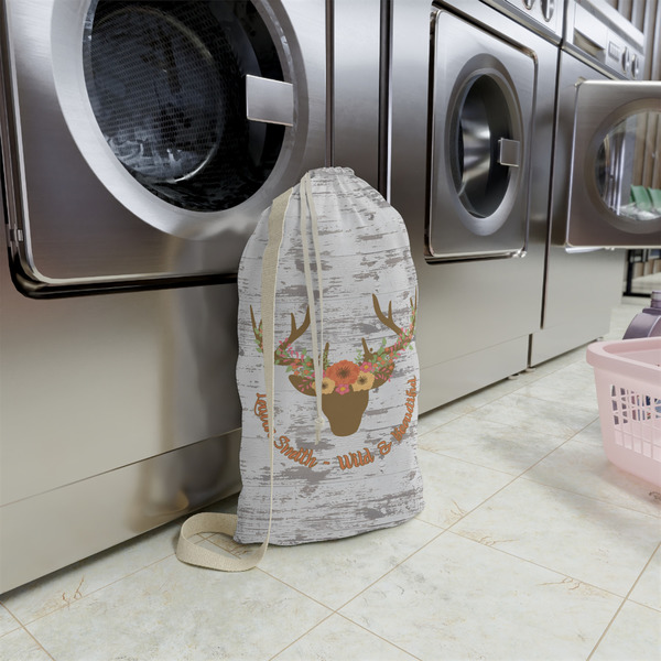 Floral Antler Small Landry Bag - In Context