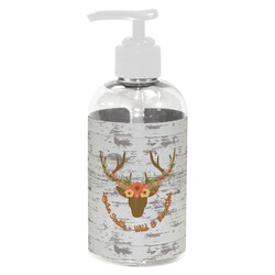 Floral Antler Plastic Soap / Lotion Dispenser (8 oz - Small - White) (Personalized)
