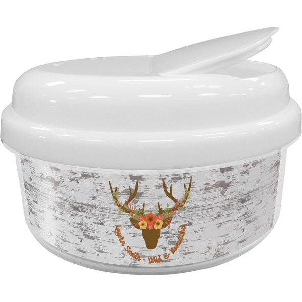 Custom Floral Antler Snack Container (Personalized)