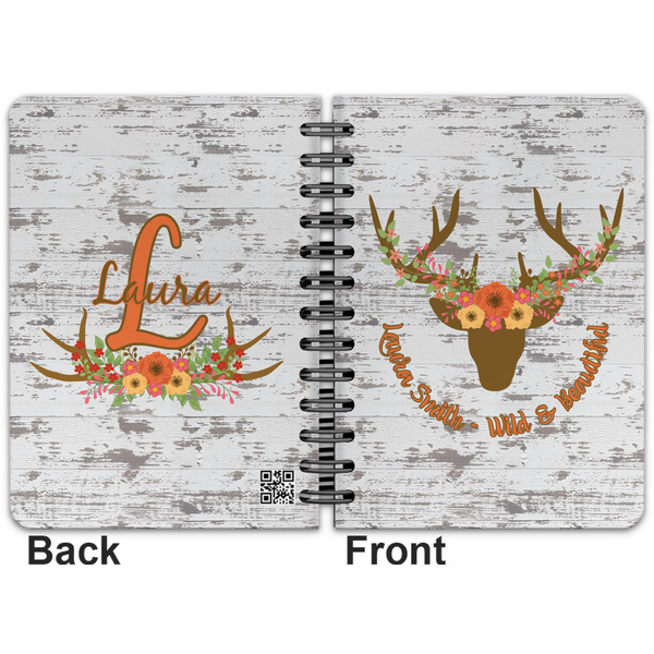 Floral Antler Spiral Journal 5 x 7 - Apvl