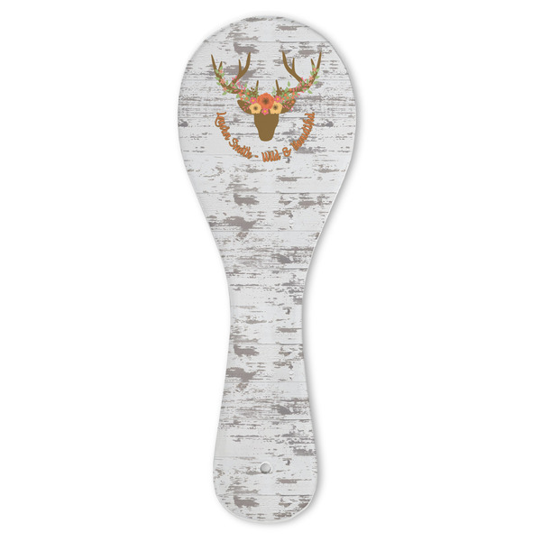 Custom Floral Antler Ceramic Spoon Rest (Personalized)