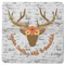 Floral Antler Square Rubber Backed Coaster (Personalized)