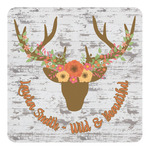 Floral Antler Square Decal - Medium (Personalized)