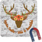 Floral Antler Square Fridge Magnet (Personalized)