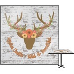Floral Antler Square Table Top (Personalized)