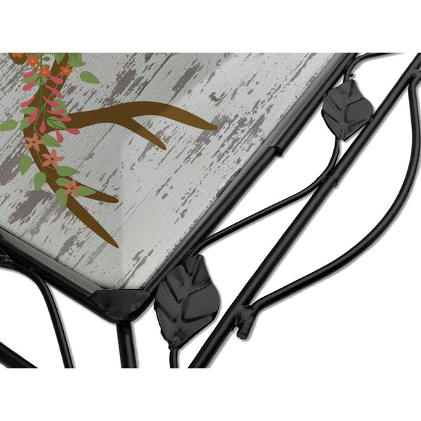Floral Antler Square Trivet - Detail