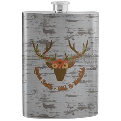 Floral Antler Stainless Steel Flask (Personalized)