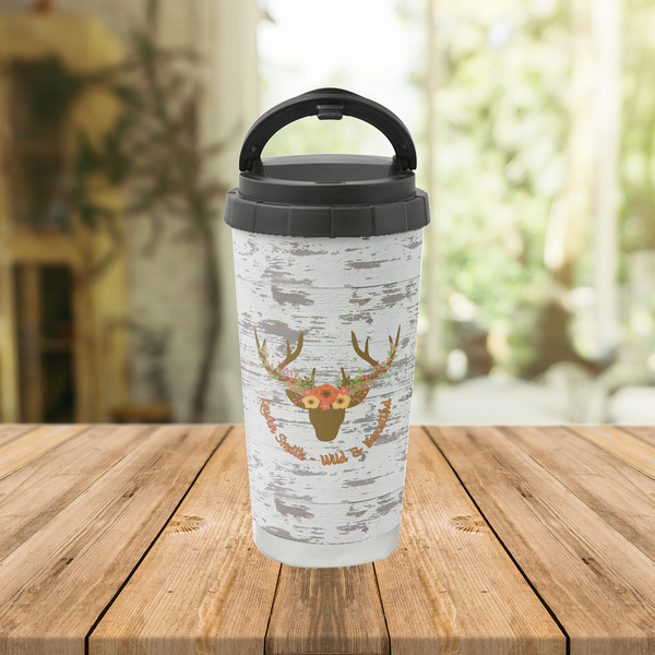 Floral Antler Stainless Steel Travel Cup Lifestyle