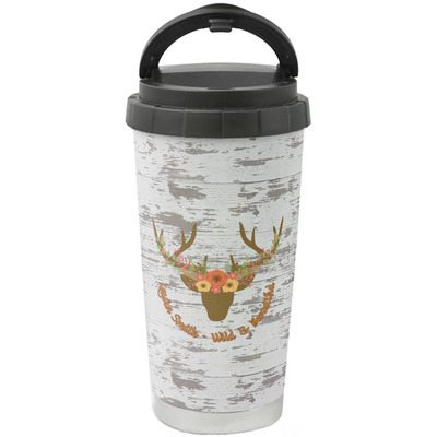 Floral Antler Stainless Steel Coffee Tumbler (Personalized)