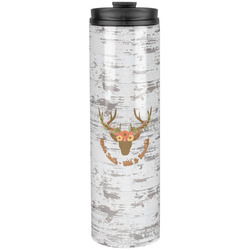 Floral Antler Stainless Steel Skinny Tumbler - 20 oz (Personalized)