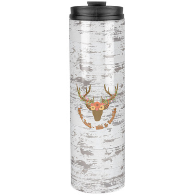 Floral Antler Stainless Steel Skinny Tumbler - 20 oz (Personalized)