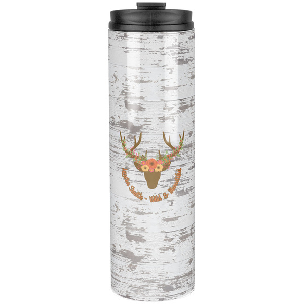 Floral Antler Stainless Steel Tumbler 20 Oz - Front
