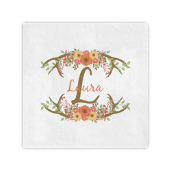 Floral Antler Standard Cocktail Napkins (Personalized)